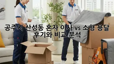 공주시 산성동 혼자 이사 vs 소형 용달? 후기와 비교 분석